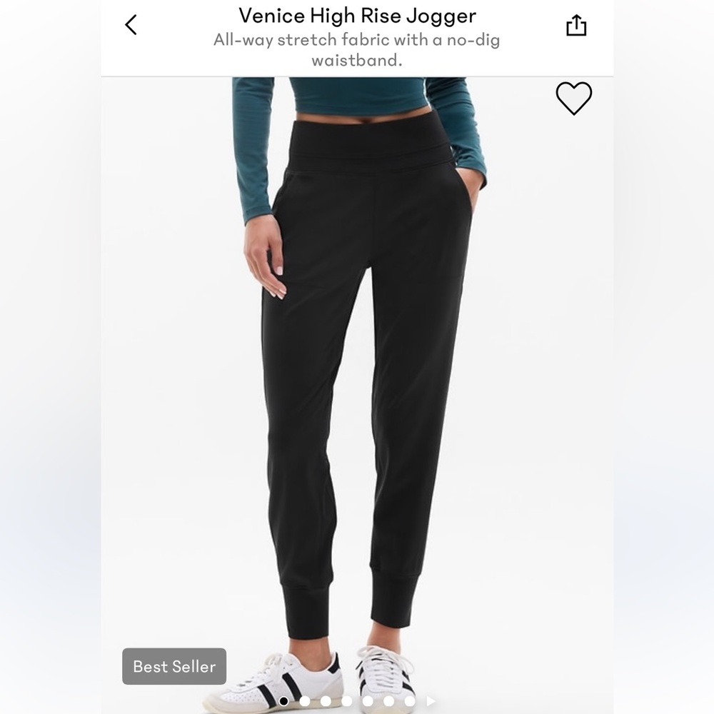 Athleta Venice high Rise Black Joggers